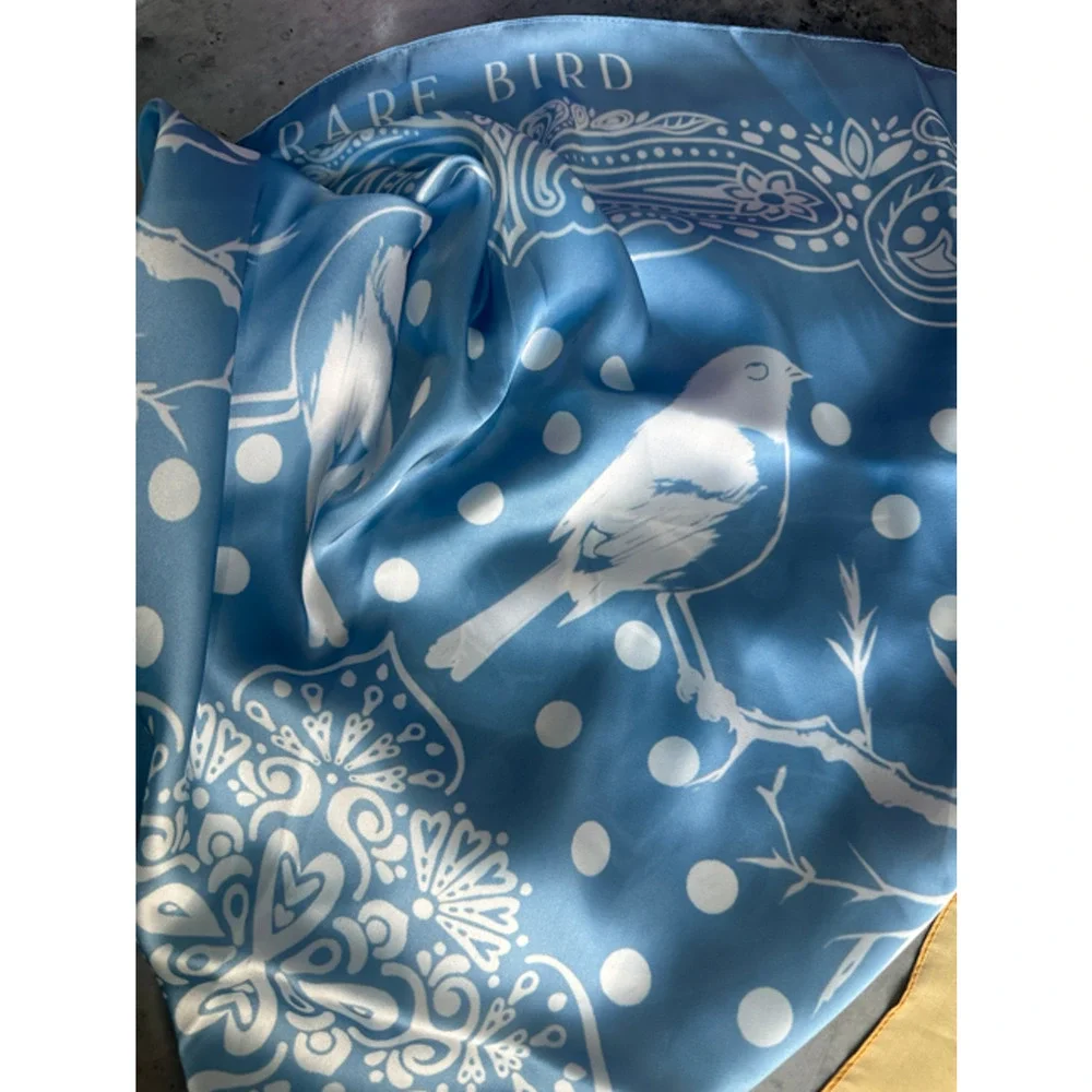 Blue Silk-Rayon Wild Rag
